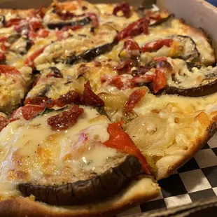 Eggplant pizza so good