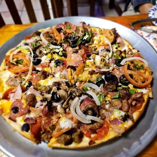 Dinner@Big Kahuna Pizza; 10/24/2024. Of course we had 2 Order, "Da Sumo" Pizza (12"), leftovers 4sure! Two pieces 4my Lunch 2day. Ty David!