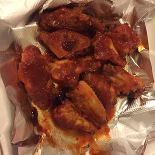 Frozen wings caked with buffalo sauce...?????