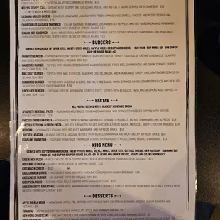 Menu side 2 as of 3-9-2024