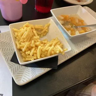 Kids Mac N Cheese, basically Kraft. Not good.