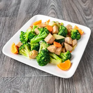 Ginger Onion Broccoli with Meatless Chicken