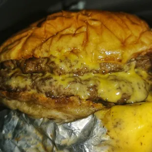 Double cheeseburger. Greasy and damn good