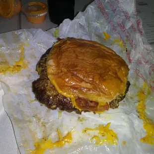 This is the single big larry burger which took me 4-hours to eat because it was so big and so good.