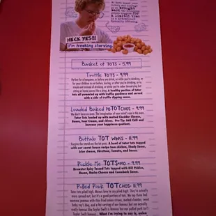 Special Tots menu(2)