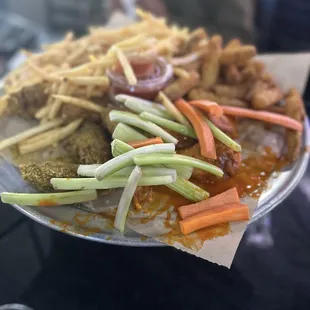 Platter of lemon pepper and Buffalo wings