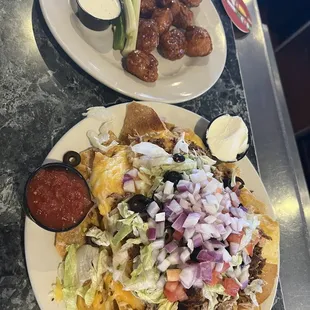 Pork Nachos &amp; Boneless Wings