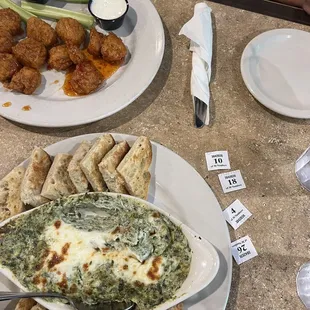 Sticky Wings and Spinach &amp; Artichoke Dip / Meat Raffle