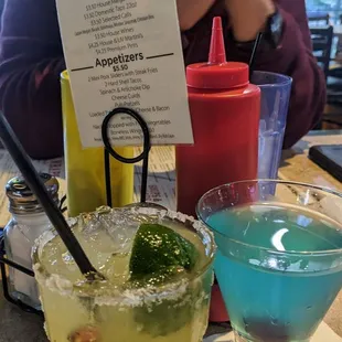 Margarita and Blue UV martini