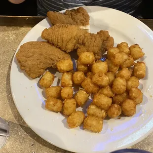 Chicken tenders and tater tots