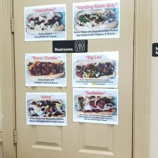 The 6 cheesesteaks...aloha is my fave