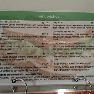 menu
