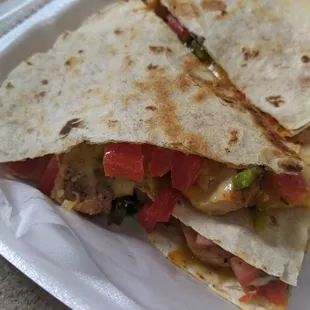Quesdailla. Twice in one week because it's so good and actually has filling unlike other places!
