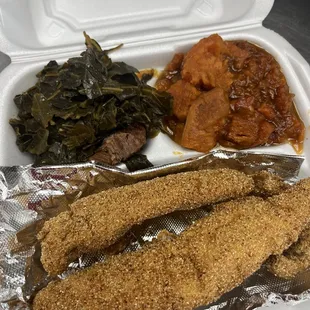  meal in a styrofoam container