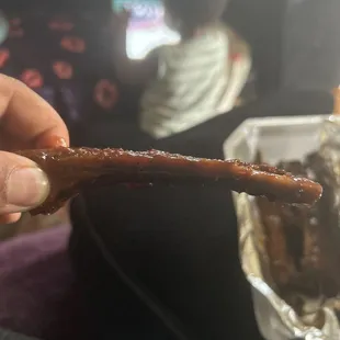 This is a "rib" they gave me ? It's just all bone . The other 2 ribs were hard . Disappointed.