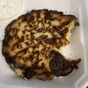 Burnt hot water cornbread??