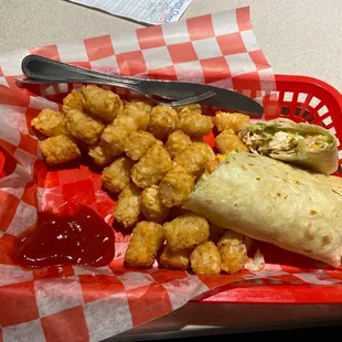 Special today, crispy chicken wrap.  Delicious, and a very, very nice atmosphere.