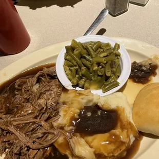 Gravy jello? I pulled off the globs by the beans with my fork.