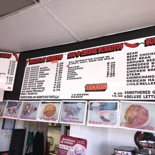 menu and prices