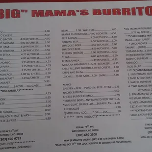 12~19~15 Current menu