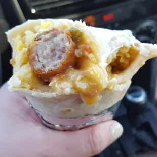 Sausage breakfast burrito