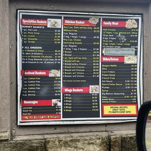 Menu: the covered filets start are 1 - 4