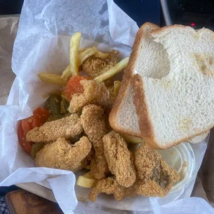 Catfish nugget basket fried hard! So good.