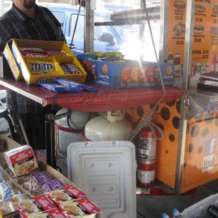 a man selling food
