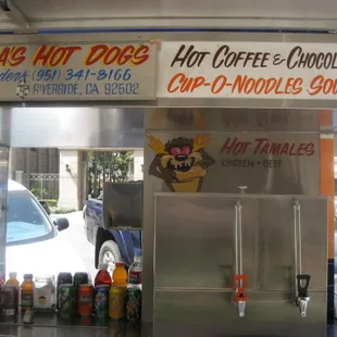 a hot dog stand