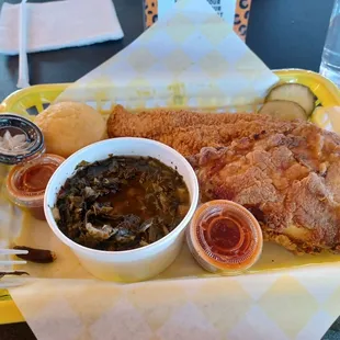 GREENS SM 1 FISH 1 CHICKEN