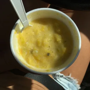 Real chunks of mango lilikoi coconut so yummy