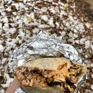 Buffalo mama burrito with black beans instead of chicken