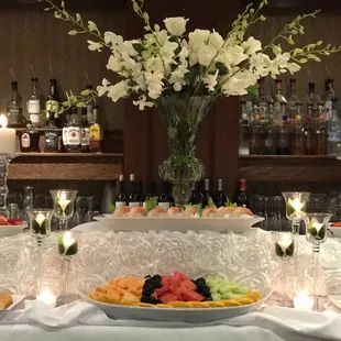 Cocktail hour display for a wedding.