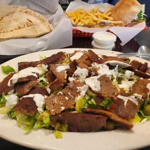 This is the Greek Salad with Gyro meat