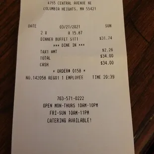 I paid with my credit card and business states on receipt I paid CASH. Hard to track and needs to be audited!