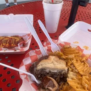 The Mushroom Swiss. Cheesy Love Fries  Chili Cheese Dog
