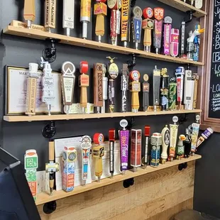 beers that they've served at the bar on tap display the taps in case perhaps they need to use them again sort of like Sam Adams Octoberfest