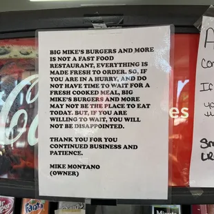 Notice to customers