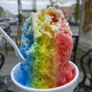 Blue coconut, mango, cherry