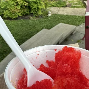 Small strawberry and pineapple.