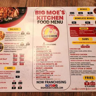 menu