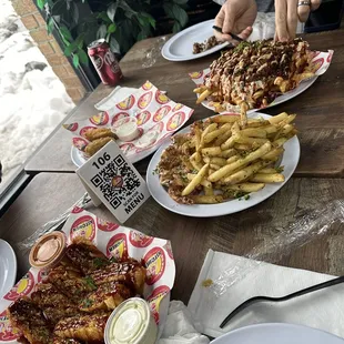 BBQ Chicken Egg Rolls, Bam Bam Shrimp, Loaded Brisket Fries