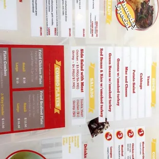 Menus and interior of restaurant