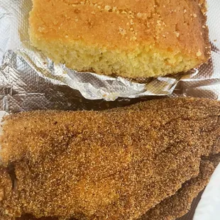 Fried catfish and cornbread