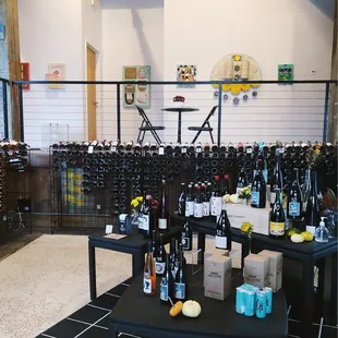 a large room full of wine bottles