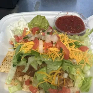 a plate of taco salad