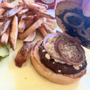 Blue cheese burger
