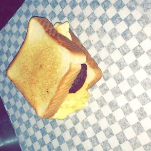 Sausage, egg, cheese