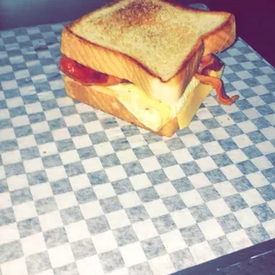 Breakfast bacon egg cheese sandwiches