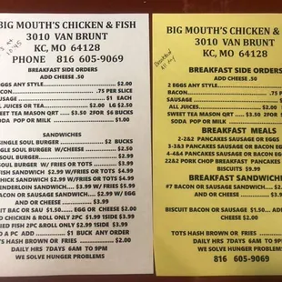 menu